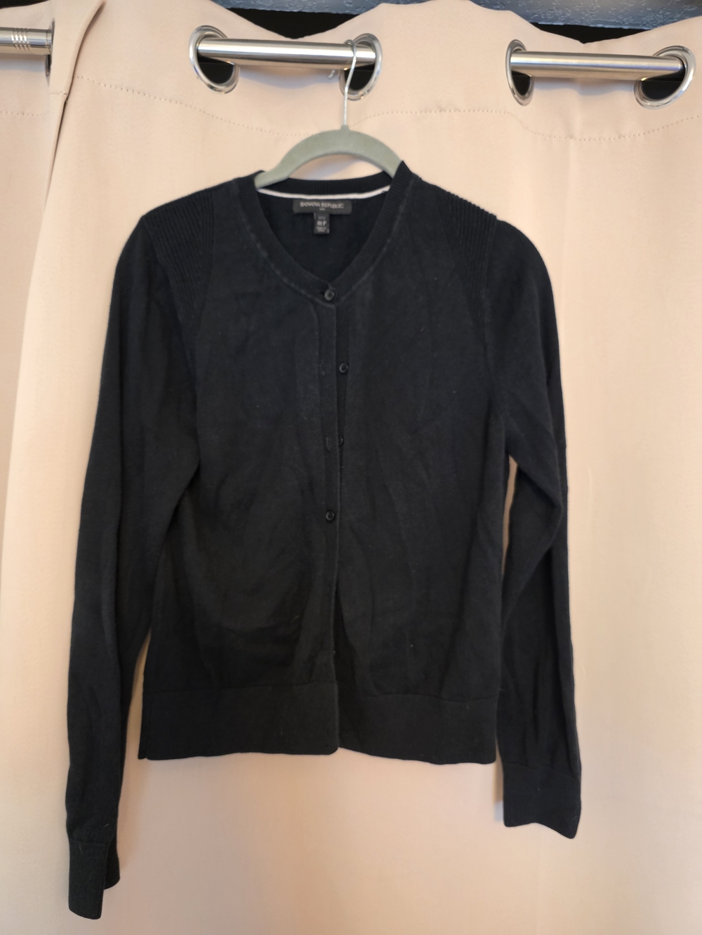 Banana Republic Black Button-Front V-Neck Cardigan Sweater